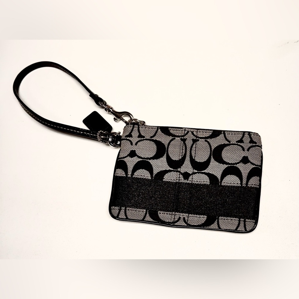 Coach Black Shimmer Wristlet